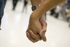 holding hands, accepting and supportive relationship